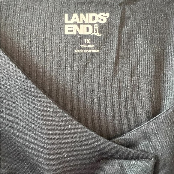 Lands' End V Neck Tunic 3/4 Sleeve Black 532089 Cotton/Modal NWT - Picture 6 of 8